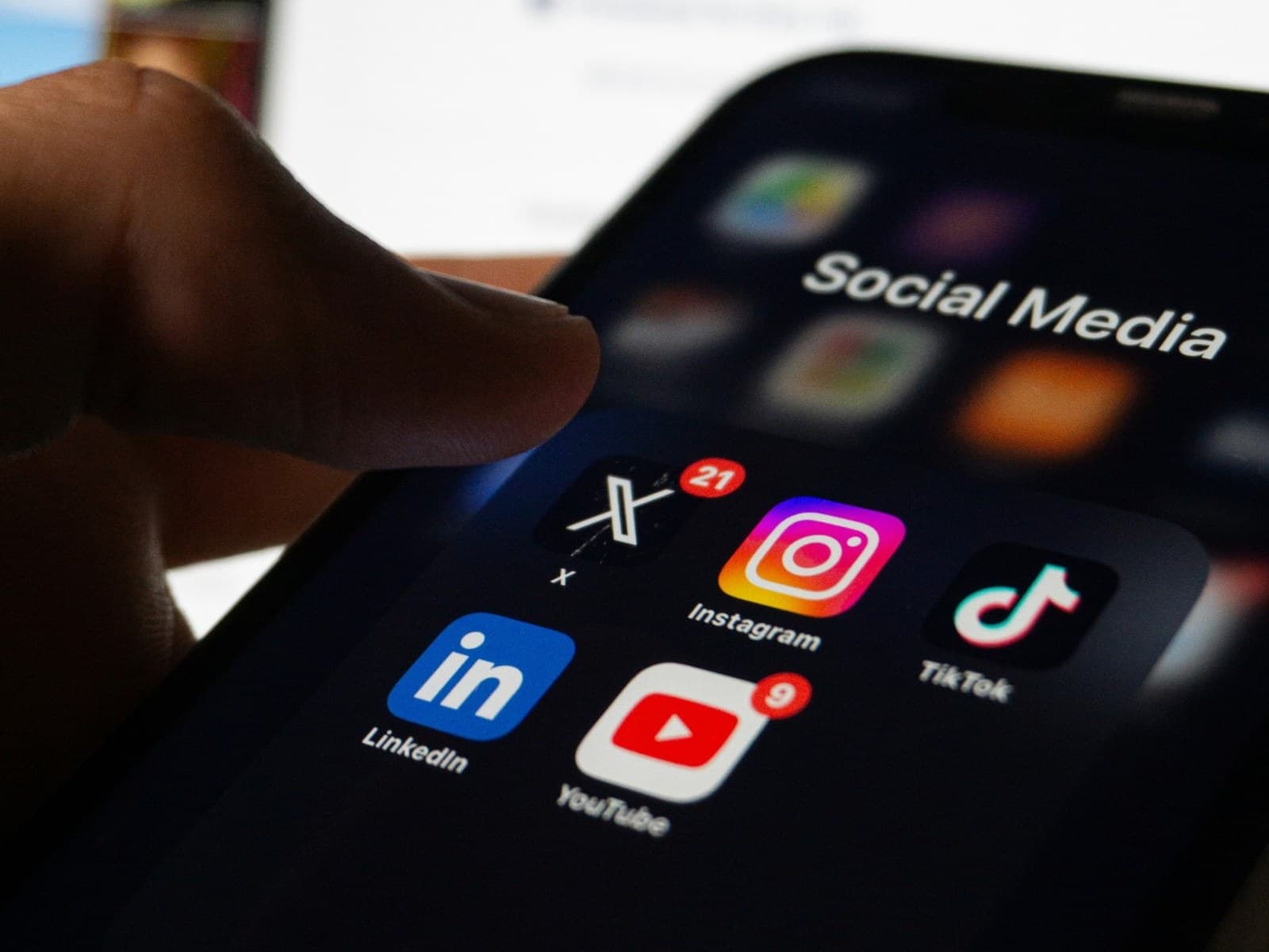 Social media apps op een smartphone