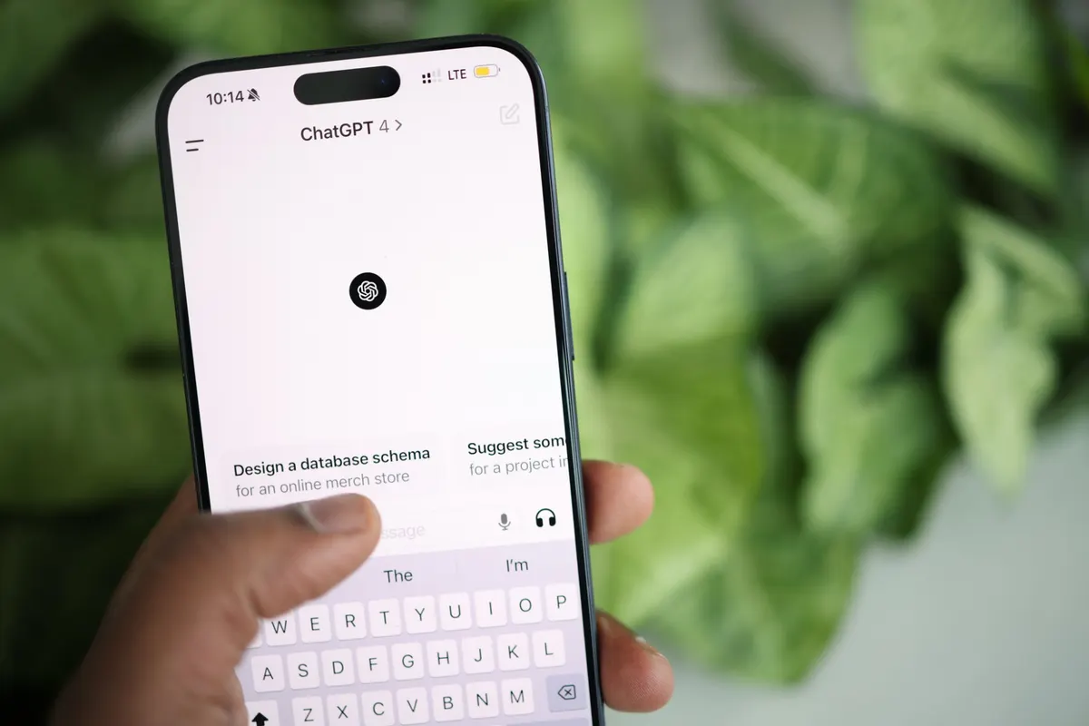 ChatGPT geopend op een smartphone
